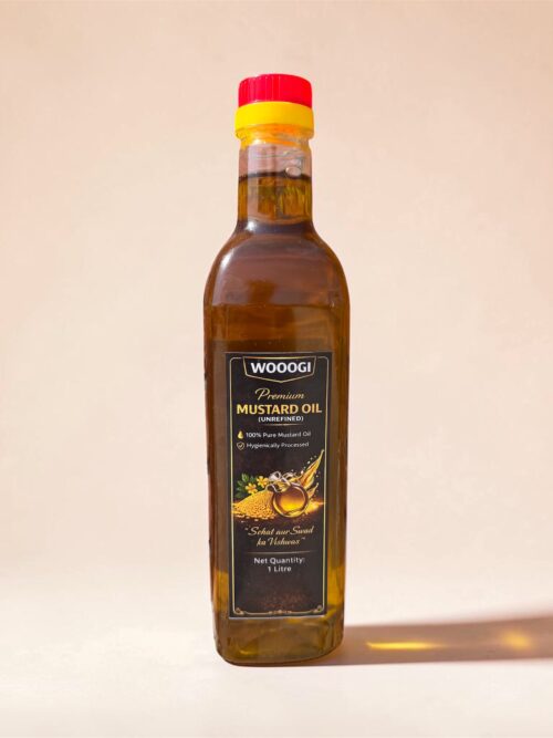 WOOOGI Premium Mustard Oil 1 Litre bottle - 100% pure unrefined mustard oil