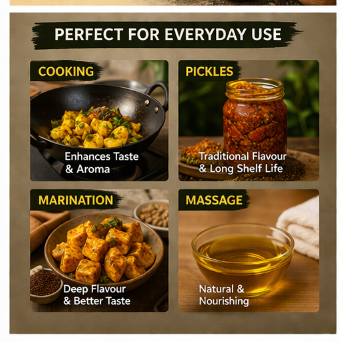 WOOOGI mustard oil perfect for cooking, pickles and massage